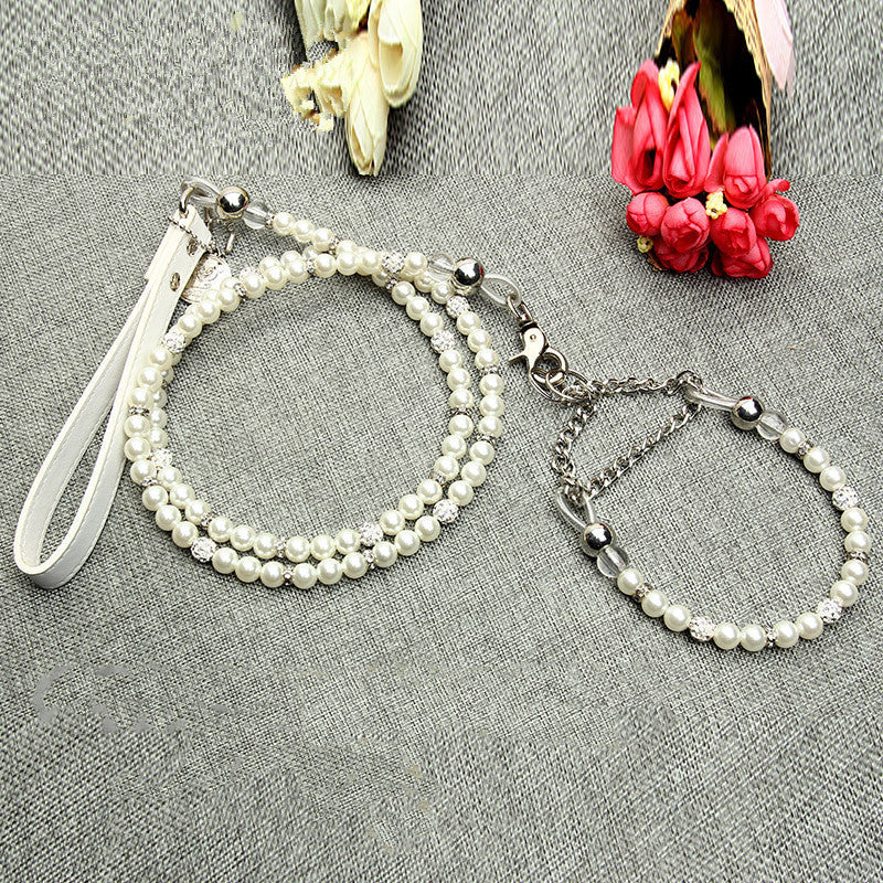 Glam Pearl Pet Leash Set