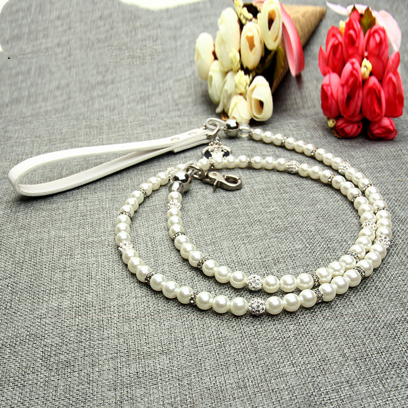 Glam Pearl Pet Leash Set